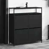 TM Schoenenkast met 4 klaplades 100x34x112 cm zwart
