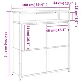 TM Schoenenkast met 4 klaplades 100x34x112 cm zwart
