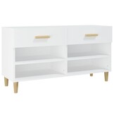 TM  Schoenenkast 102x35x55 cm bewerkt hout wit