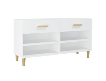 TM Schoenenkast 102x35x55 cm bewerkt hout wit