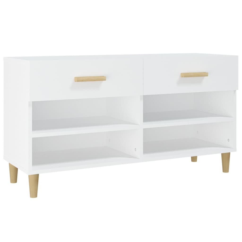 TM Schoenenkast 102x35x55 cm bewerkt hout wit