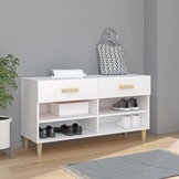 TM  Schoenenkast 102x35x55 cm bewerkt hout wit