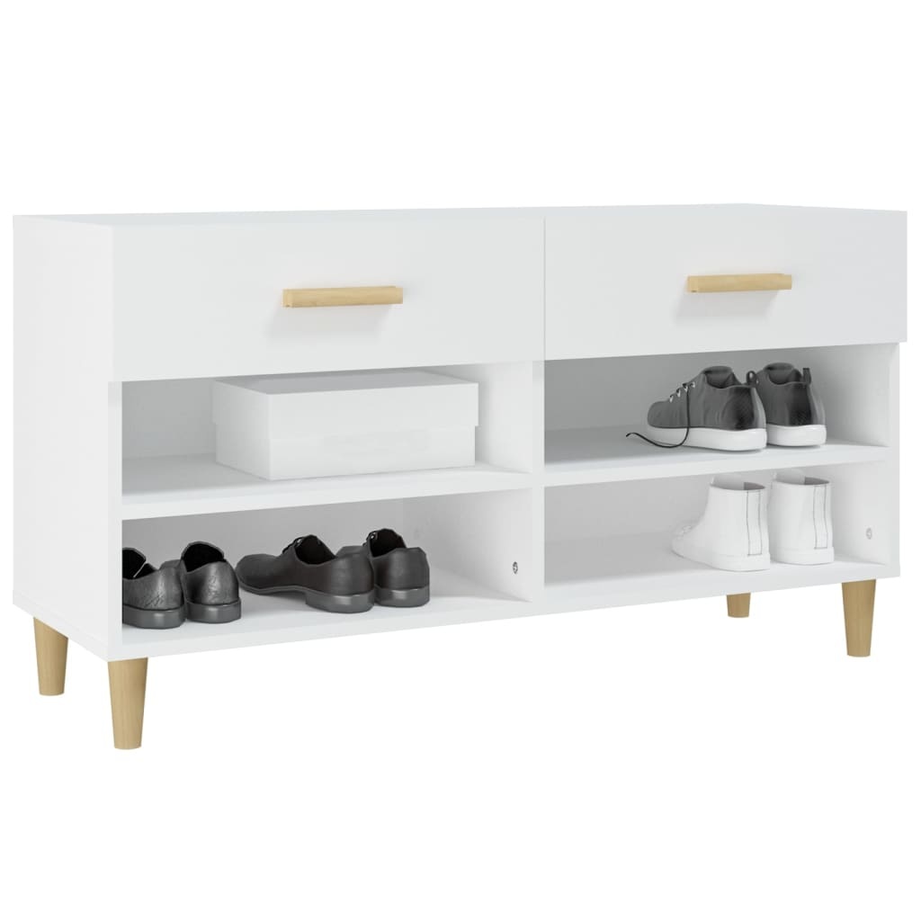 TM Schoenenkast 102x35x55 cm bewerkt hout wit