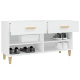 TM  Schoenenkast 102x35x55 cm bewerkt hout wit