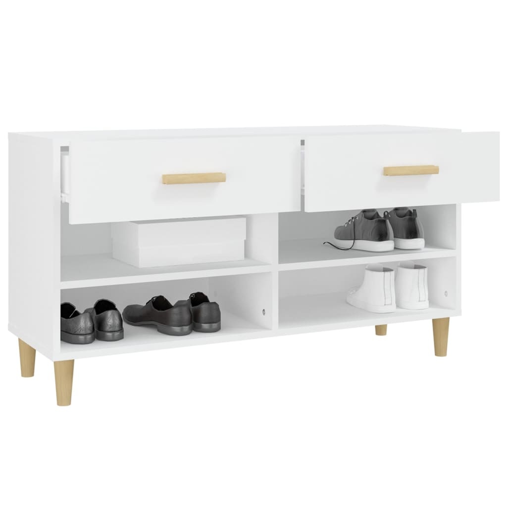 TM Schoenenkast 102x35x55 cm bewerkt hout wit