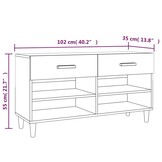 TM  Schoenenkast 102x35x55 cm bewerkt hout wit