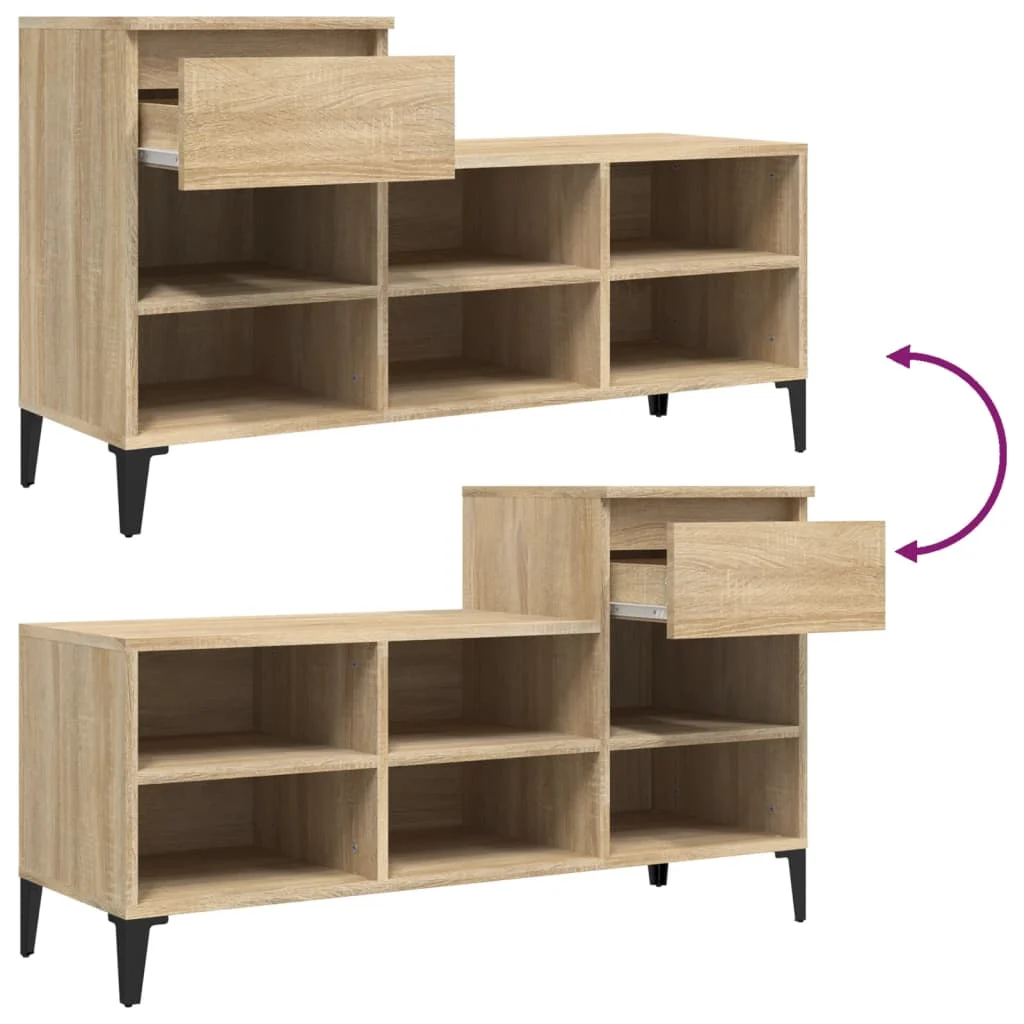 TM Schoenenkast met lade eikenkleurig 102 x 36 x 60 cm