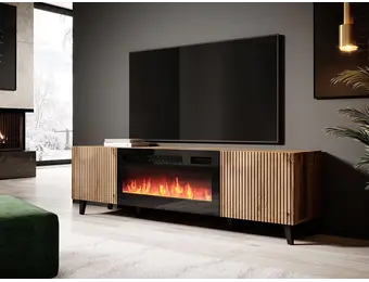TM Tv-meubel met haard 2 deuren wotan eik