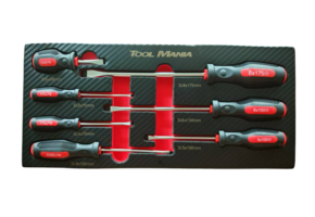 TM 7 delig schroevendraaierset foam carbon look inlay