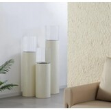 TM Luxe Windlicht op pilaar creme 3 delig: H90 + H110 + H130 cm