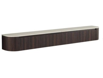 TM  TV Meubel Curved - Bruin - Gebogen zijkant