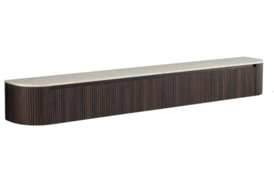 TM  TV Meubel Curved - Bruin - Gebogen zijkant