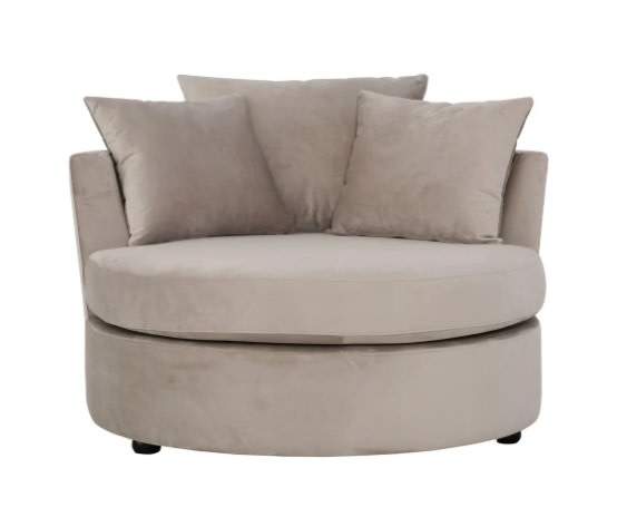TM loveseat Taupe velvet