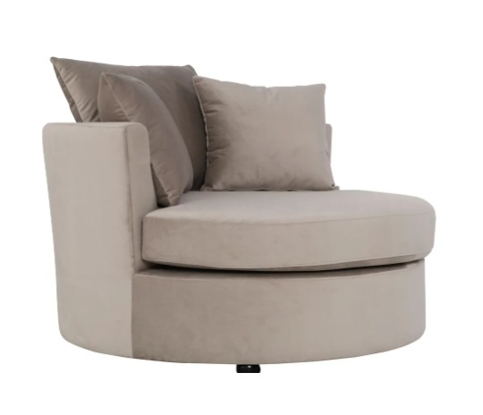 TM loveseat Taupe velvet