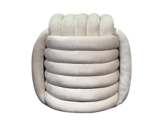 TM Geknoopte poef Velvet Taupe