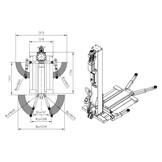 Mobile 1-column lift with electronic release