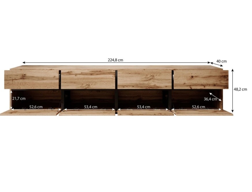 Tv meubel Modern design 225 x 48 x 40 cm beige