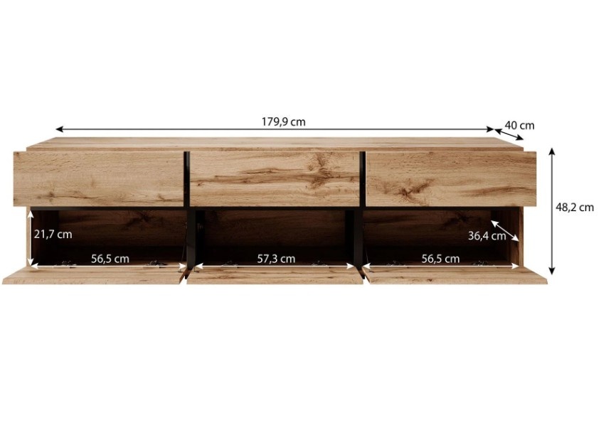 Tv meubel Modern design 180 x 48 x 40 cm beige
