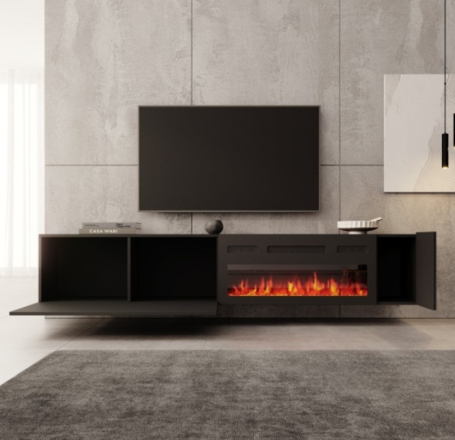 TM TV-Meubel met elektrische sfeerhaard Hearth & Home 200x30x38 cm