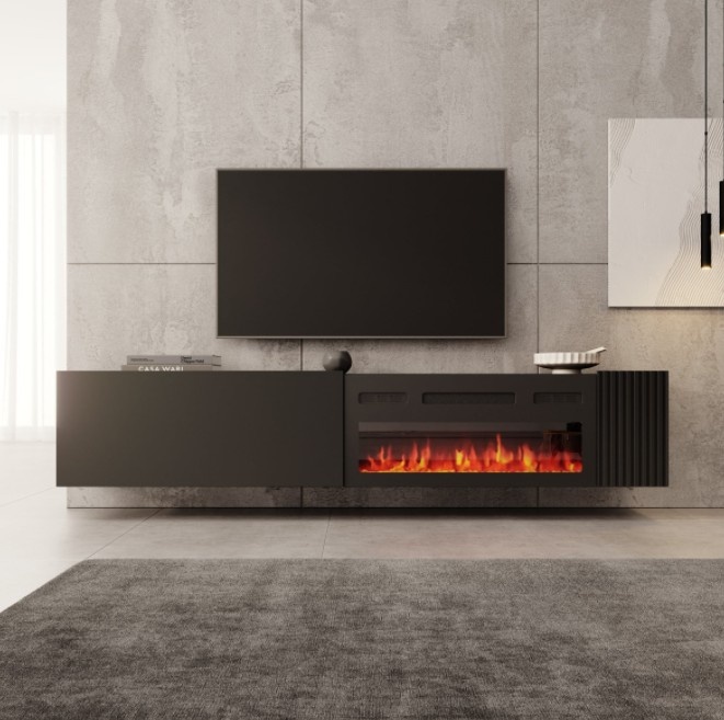 TM TV-Meubel met elektrische sfeerhaard Hearth & Home 200x30x38 cm