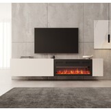 TM TV-Meubel met elektrische sfeerhaard Hearth & Home beige 200x30x38 cm