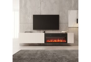 TM TV-Meubel met elektrische sfeerhaard Hearth & Home beige 200x30x38 cm