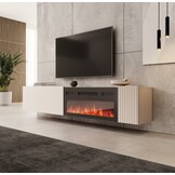 TM TV-Meubel met elektrische sfeerhaard Hearth & Home beige 200x30x38 cm