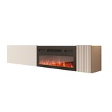 TM TV-Meubel met elektrische sfeerhaard Hearth & Home beige 200x30x38 cm