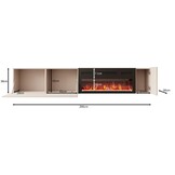 TM TV-Meubel met elektrische sfeerhaard Hearth & Home beige 200x30x38 cm