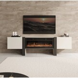 TM TV-Meubel met elektrische sfeerhaard beige 200x41x58 cm