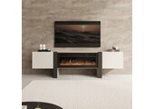 TM TV-Meubel met elektrische sfeerhaard beige 200x41x58 cm