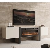 TM TV-Meubel met elektrische sfeerhaard beige 200x41x58 cm