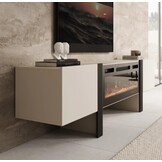 TM TV-Meubel met elektrische sfeerhaard beige 200x41x58 cm
