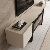 TM TV-Meubel met elektrische sfeerhaard beige 200x41x58 cm