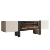 TM TV-Meubel met elektrische sfeerhaard beige 200x41x58 cm