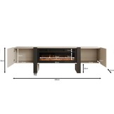 TM TV-Meubel met elektrische sfeerhaard beige 200x41x58 cm