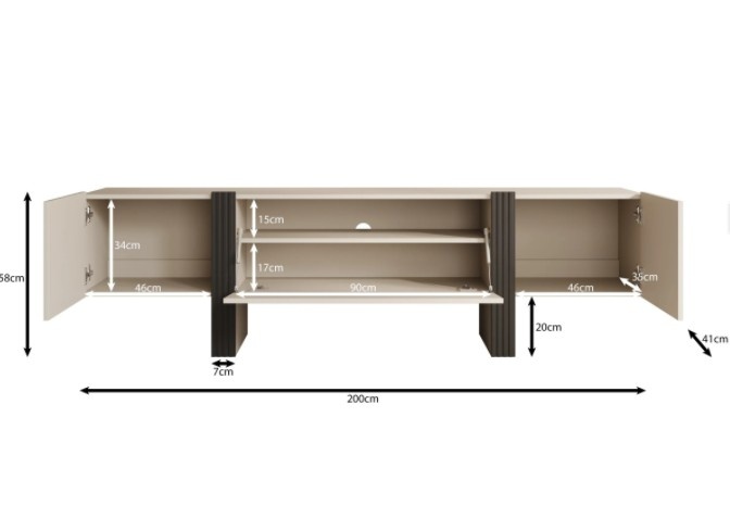 TM TV-Meubel beige 200x41x58 cm