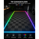 TM Garagevloer, Detailing tegel, Open kliktegel hard zwart 4,8 x 2,4m met RGB Led