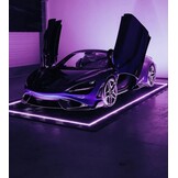 TM Garagevloer, Detailing tegel, Open kliktegel hard zwart 4,8 x 2,4m met RGB Led