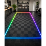 TM Garagevloer, Detailing tegel, Open kliktegel hard zwart 4,8 x 2,4m met RGB Led