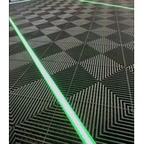 TM Garagevloer, Detailing tegel, Open kliktegel hard zwart 4,8 x 2,4m met RGB Led