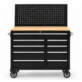 TM 122 cm Profi Tool trolley / Workbench with wooden top and rear wall