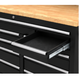 TM 122 cm Profi Tool trolley / Workbench with wooden top and rear wall