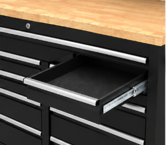 TM 122 cm Profi Tool trolley / Workbench with wooden top and rear wall