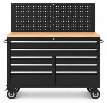 TM 146 cm Profi Gereedschapswagen / Werkbank met Houten Blad en Achterwand
