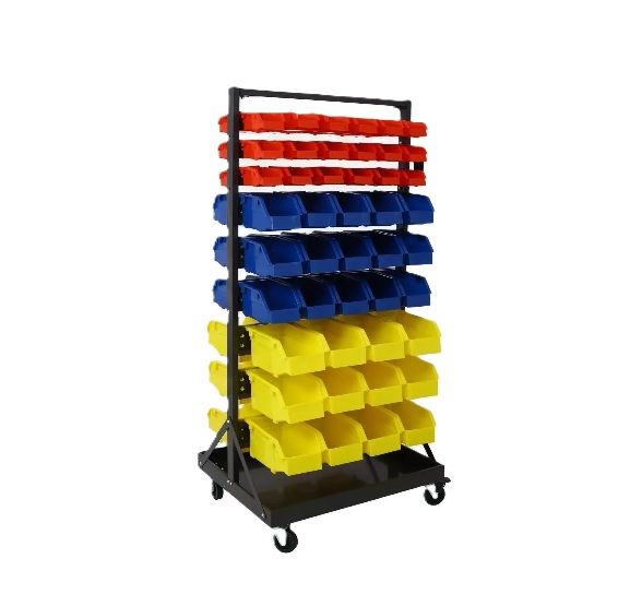 TM Verrijdbaar Opbergrek Met 90 Opbergbakken