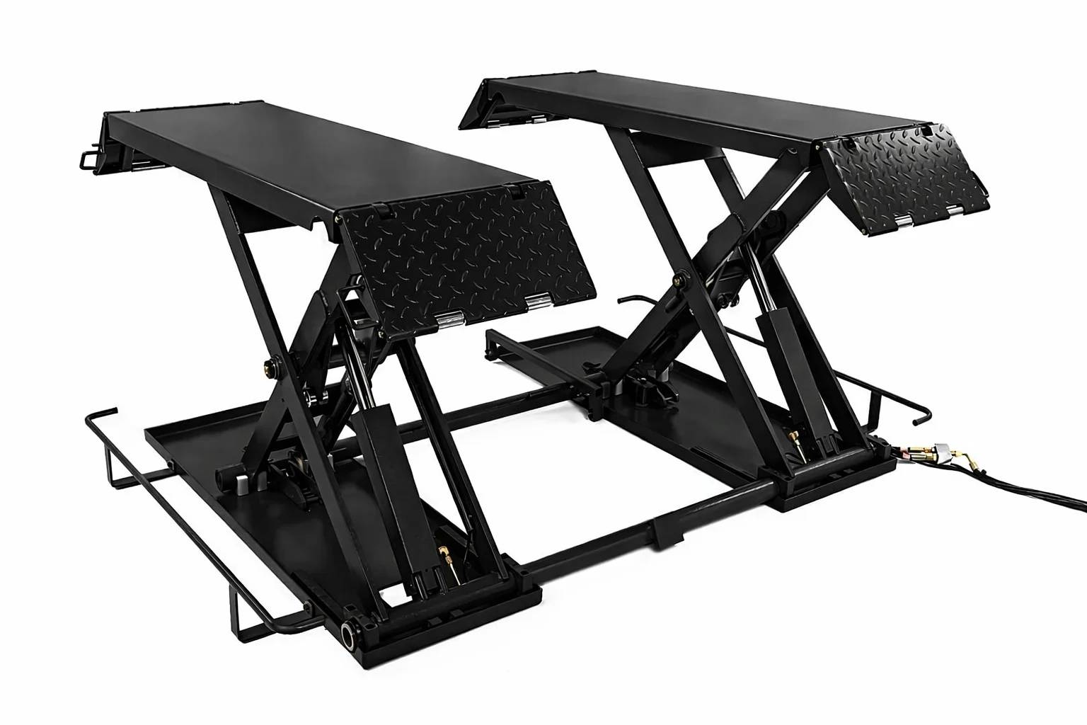 TM 3 Ton Professionele Elektrische Autopoetsbrug, Poetsbrug, Bandenbrug - 230 Volt, zwart