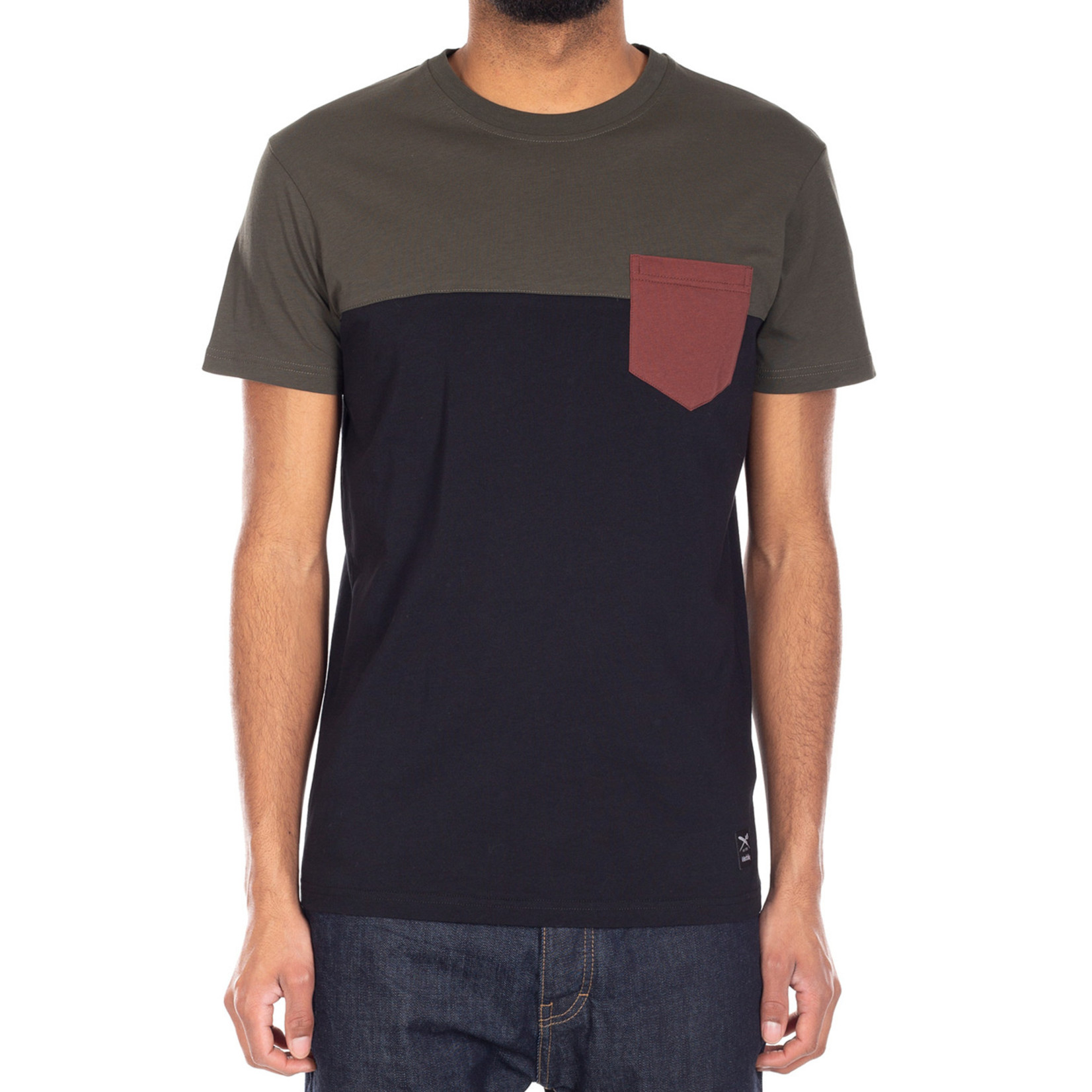 Block Pocket Tee - Night Olive