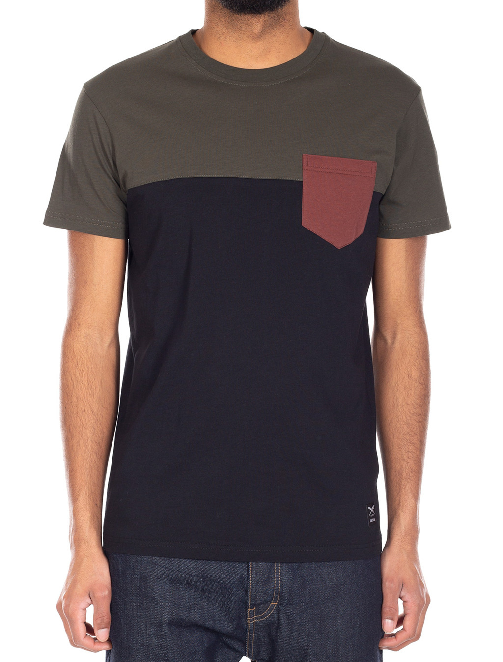 Block Pocket Tee - Night Olive