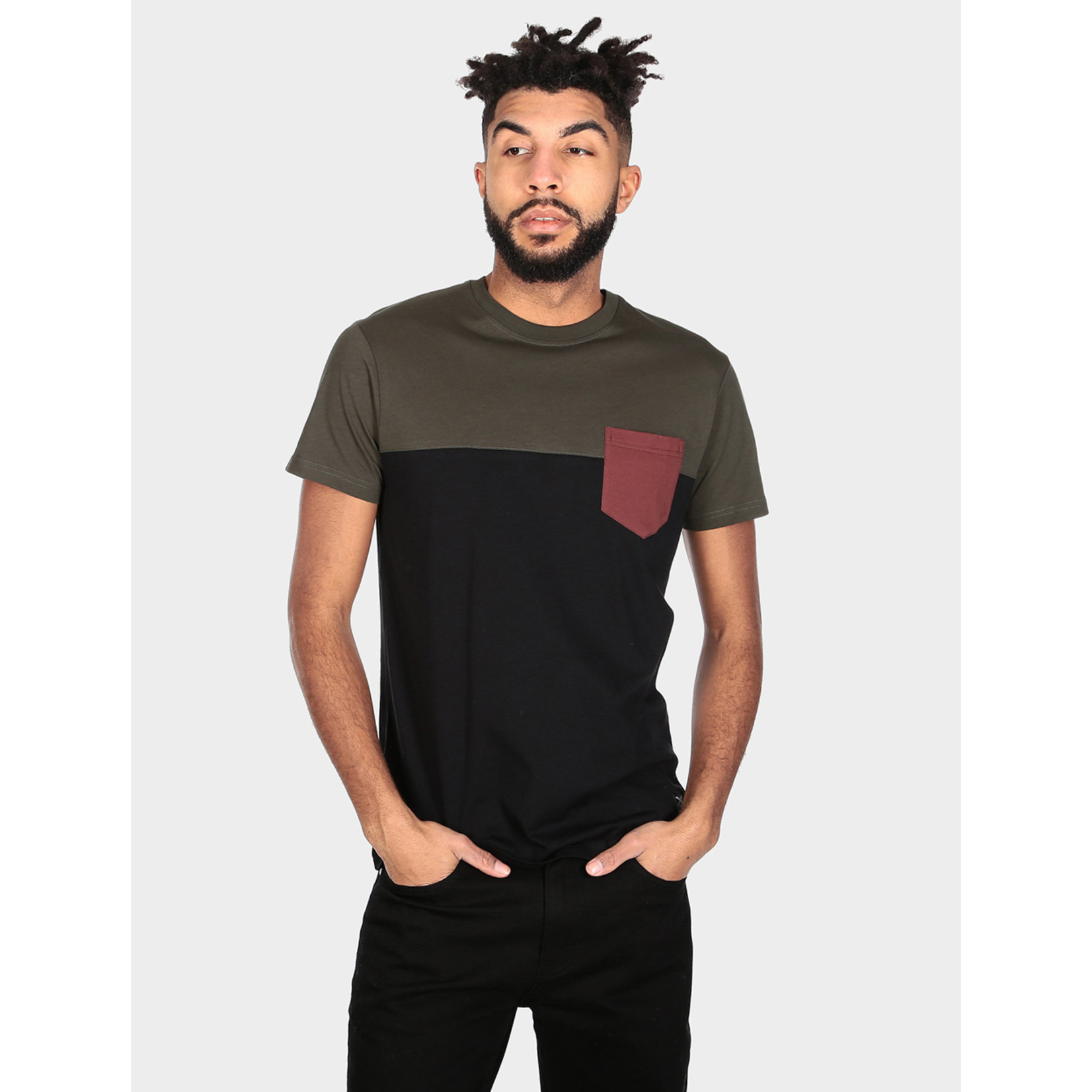 Block Pocket Tee - Night Olive